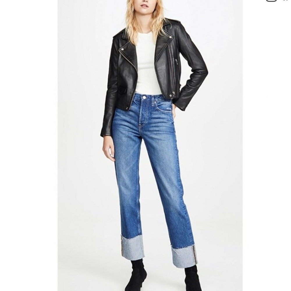 Trave Denim Berit Relaxed Straight‎ Leg Cuffed Jeans Size 25